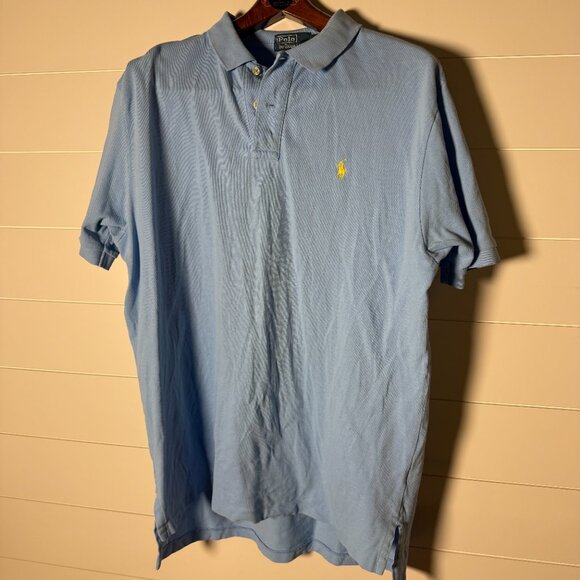 Polo by Ralph Lauren Short Sleeve Polo Baby Blue with Yellow Pony Size XL - Picture 1 of 8